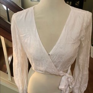 Crop top white linen 🌷